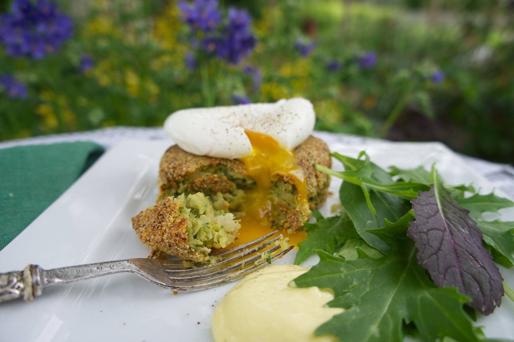 Marrowfat Pea and Spinach Cakes