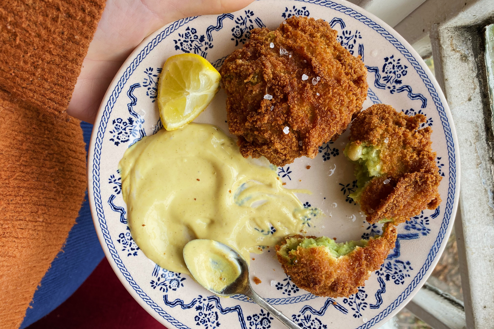 Crispy Mushy Pea Cakes